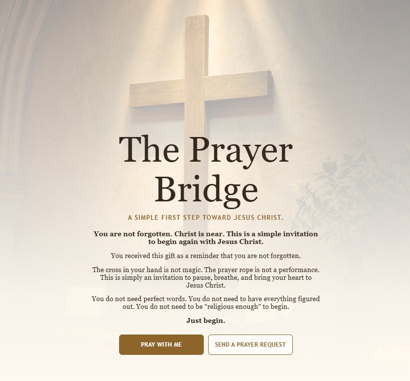 Prayer Bridge landing page preview